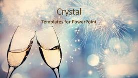  Presentation with congratulations - Audience pleasing presentation theme consisting of congratulations - glasses with champagne against fireworks backdrop and a lemonade colored foreground