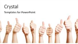  Presentation with congratulations - PPT layouts consisting of congratulations - hands of winner people background and a white colored foreground