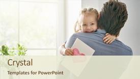  Presentation with postcard - Slide deck having congratulations - happy father's day child daughter background and a cream colored foreground