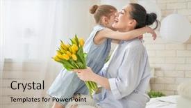  Presentation with happy mothers day - Cool new presentation with congratulations - happy mother's day child daughter backdrop and a soft green colored foreground