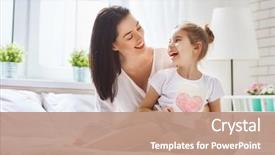  Presentation with daughter mother - Presentation theme with congratulations - happy mother's day child daughter background and a coral colored foreground