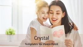  Presentation with mom daughter - Colorful presentation theme enhanced with congratulations - happy mother's day child daughter backdrop and a coral colored foreground