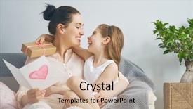  Presentation with mom daughter - Cool new slide deck with congratulations - happy women's day child daughter backdrop and a soft green colored foreground