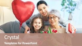  Presentation with mom daughter - Theme featuring congratulations - happy women's day child daughter background and a coral colored foreground