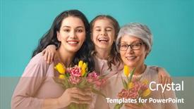 Presentation with mom daughter - Amazing slide deck having congratulations - happy women's day child daughter backdrop and a coral colored foreground
