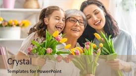  Presentation with mom daughter - Audience pleasing slide set consisting of congratulations - happy women's day child daughter backdrop and a coral colored foreground