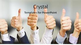  Presentation with congratulations - PPT layouts enhanced with congratulations - many business people hands holding background and a soft green colored foreground