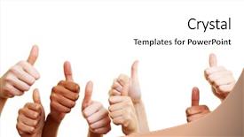  Presentation with congratulations - Slides with congratulations - many different hands showing their background and a white colored foreground