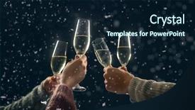  Presentation with congratulations - PPT layouts featuring congratulations - merry christmas and happy new background and a navy blue colored foreground