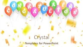  Presentation with congratulations - Presentation design with congratulations-colorful-balloons-and-confetti background and a cream colored foreground