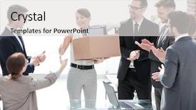  Presentation with project manager - Theme featuring congratulations promotion - project manager welcomes the new background and a light gray colored foreground