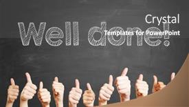  Presentation with congratulations - PPT theme having congratulations-saying-in-english-well background and a dark gray colored foreground