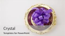  Presentation with opening ceremony - Colorful PPT layouts enhanced with congraturation - opening ceremony concept- purple ribbon backdrop and a light gray colored foreground