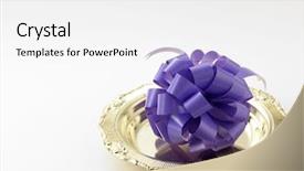  Presentation with opening ceremony - Slides enhanced with congraturation - opening ceremony concept- purple ribbon background and a white colored foreground