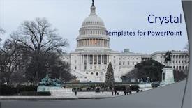  Presentation with united states capitol building - Presentation theme consisting of congress - united states capitol building background and a sky blue colored foreground