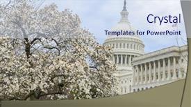  Presentation with capitol - Audience pleasing PPT layouts consisting of congress - washington dc in spring backdrop and a sky blue colored foreground