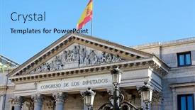  Presentation with congress - Theme enhanced with congress of deputies madrid spain background and a light blue colored foreground