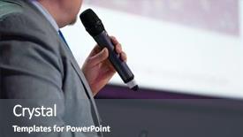  Presentation with global conference world - Cool new slide set with congressman - businessman talking at conference holding backdrop and a gray colored foreground