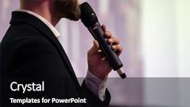  Presentation with microphone - Presentation theme with congressman - businessman talking at conference holding background and a black colored foreground