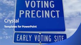  Presentation with voting - Slides enhanced with congressman - voting precinct sign background and a  colored foreground