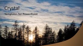  Presentation with fall season - Slides enhanced with conifer trees silhouettes during sunset background and a  colored foreground