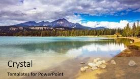  Presentation with canadian culture canada china national - PPT theme having coniferous forest canadian rocky mountain background and a coral colored foreground