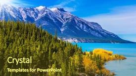  Presentation with abraham - PPT theme consisting of coniferous forest surrounds the azure background and a tawny brown colored foreground