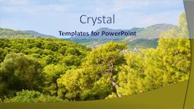  Presentation with woods - PPT theme consisting of coniferous-woods-in-aegina-island background and a sky blue colored foreground