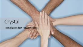  Presentation with employment law men women - PPT theme enhanced with conjoint - closeup of multiethnic men background and a coral colored foreground