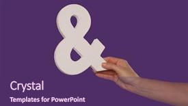  Presentation with female - Slide set enhanced with conjoint - female hand holding up background and a violet colored foreground