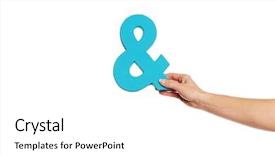  Presentation with blue - Audience pleasing slides consisting of conjoint - female hand holding up backdrop and a white colored foreground