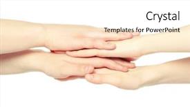  Presentation with pile - Beautiful presentation theme featuring conjoint - pile of hands isolated backdrop and a white colored foreground