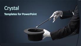  Presentation with magic wand - Beautiful slide set featuring conjure with magic wand backdrop and a tawny brown colored foreground