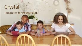  Presentation with family - Slides having connect 4 game - family sitting around table background and a lemonade colored foreground