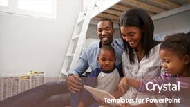  Presentation with follow up family - Presentation enhanced with connect 4 game - family sitting in bedroom using background and a violet colored foreground