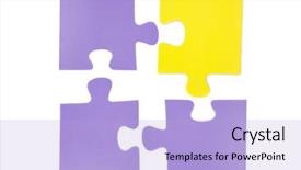  Presentation with circle puzzle pieces - Amazing presentation theme having connect 4 game - four pieces of puzzle isolated backdrop and a light blue colored foreground