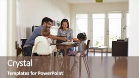  Presentation with father - Audience pleasing PPT layouts consisting of connect 4 game - mother uses laptop whilst father backdrop and a tawny brown colored foreground