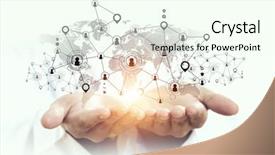  Presentation with connect god - Beautiful PPT layouts featuring connect god - social networking scheme mixed media backdrop and a cool aqua colored foreground