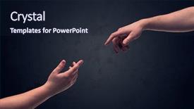  Presentation with hands reaching up - Audience pleasing slide set consisting of connect god - two male hands reaching backdrop and a wine colored foreground