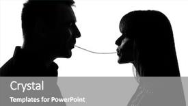  Presentation with man and woman divorce drawing - Slides featuring connect love - one caucasian couple man background and a gray colored foreground