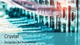  Presentation with fiber optic - PPT layouts enhanced with connected to an optic ports background and a teal colored foreground