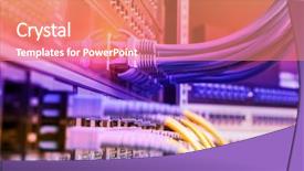  Presentation with cables - Audience pleasing slide deck consisting of connected to network switch port backdrop and a coral colored foreground