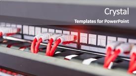  Presentation with cables - Slide set with connected to network switch port background and a  colored foreground