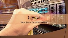  Presentation with servers - Slides enhanced with connected to servers in datacenter background and a coral colored foreground