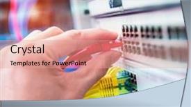  Presentation with servers - Slides consisting of connected to servers in datacenter background and a coral colored foreground