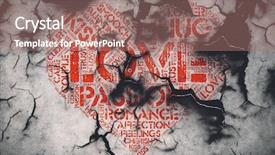  Presentation with concrete cracked - Amazing theme having connected with love and relationship backdrop and a coral colored foreground