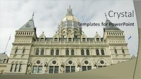  Presentation with capitol - Presentation design enhanced with connecticut-state-capitol-building background and a light gray colored foreground
