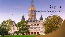  Presentation with capitol - PPT layouts enhanced with connecticut-state-capitol-in-hartford background and a light blue colored foreground