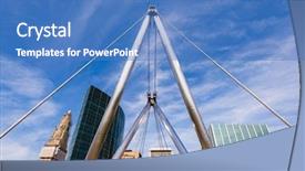  Presentation with cityscape manhattan bridge - Presentation design enhanced with connecticut usa cityscape at founders background and a teal colored foreground