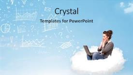  Presentation with telemedicine word cloud concept - PPT layouts featuring connecting ideas - pretty young woman sitting background and a  colored foreground